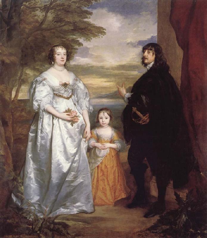 Anthony Van Dyck James Seventh Earl of Derby,His Lady and Child oil painting picture